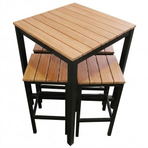Commercial Outdoor Bar Table and Stools Black