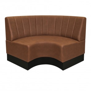 Round Corner Banquette Booth Ribbed Back
