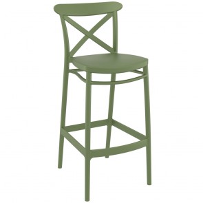 Cross Back Outdoor Bar Stool