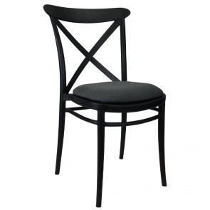 Cross Back Outdoor Chair Upholstered