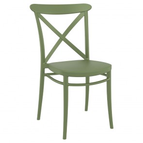 Cross Back Outdoor Dining Chair Stackable