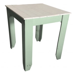 Custom Painted Recycled Wood Cafe Table with White Top