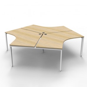 Deluxe Infinity Profile Leg 3 Person 120 Degree Workstation