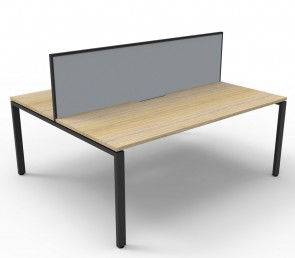 Deluxe Rapid Infinity 2 Person Back to Back Profile Leg Workstation With Screen D-IPLDWS2P1275 NO/BL-1200