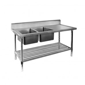 DSB6-1500L/A FED Double Left Sink Bench With Pot Undershelf DSB6-1500L/A