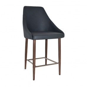Elda Counter Stool Light Walnut Steel Legs 66cm