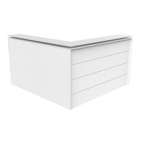 Enterprise Corner Reception Desk with Poptop Facade