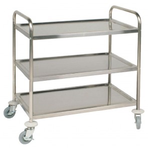F995 Vogue 3 Tier Flat Pack Trolley Stainless Steel - 855Lx535Wx940mmH