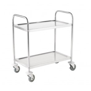 F998 Vogue 2 Tier Flat Pack Trolley Stainless Steel - 855Lx535Wx940mmH