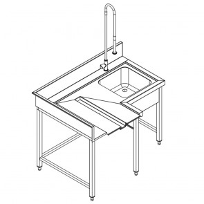 Fagor Pre-Rinsing Sink Bench W/ Introductor Of Baskets MCFD-1000D