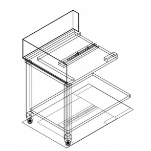 Fagor Stainless Steel Corner Bench w/ Introduction of Baskets by the Left Side E-90I