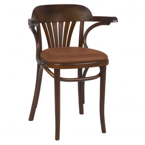 Fan Back Bentwood Arm Chair Upholstered