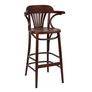Fan Back Bentwood Bar Stool with Arms BST-165