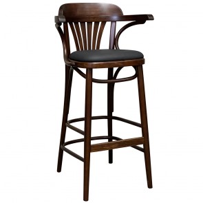 Fan Back Bentwood Bar Stool Upholstered BST-165 78cm