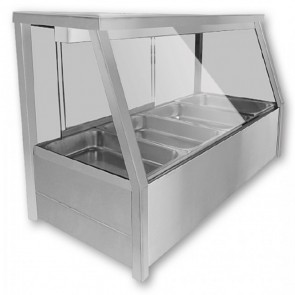 F.E.D BM11TD Heated Wet Six × ½ Pan Bain Marie Square Countertop Display