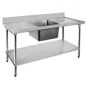 FED Economic 304 Grade SS Right Single Sink Bench 1500x600x900 with 500x400x250 sink 1500-6-SSBR