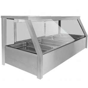 FED Heated Eight x ½ Pan Bain Marie Angled Countertop Display BM14TD