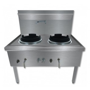 F.E.D Stainless Steel Waterless LPG Gas Double Wok - WW-2L