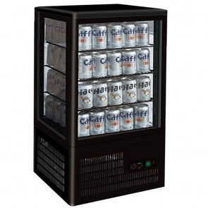 F.E.D TCBD78B Four-sided Countertop Display Fridge BLACK