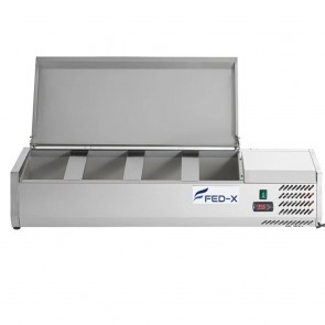 FED-X Salad Bench with Stainless Steel Lid - XVRX1200/380S