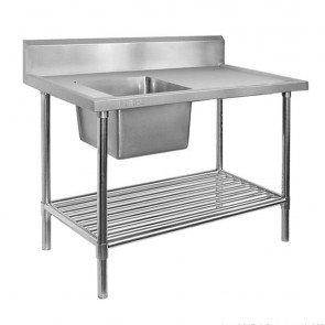 FED Single Left Sink Bench With Pot Undershelf SSB6-2400L/A