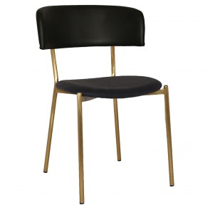 Fior Brass Frame Dining Chair Fully Upholstered