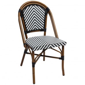French Chevron Wicker Outdoor Chair