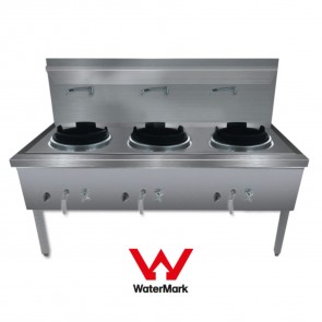 Gasmax Stainless Steel Waterless LPG Triple Wok Chimney Burner WW-3LC