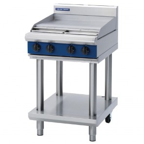 GE826-N Blue Seal 600mm Gas Cooktop Griddle On Leg Stand - Natural Gas