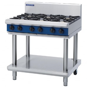GE832-P Blue Seal Evolution Cooktop 6 Open Burners 900mm on Stand - LPG / Propane Gas