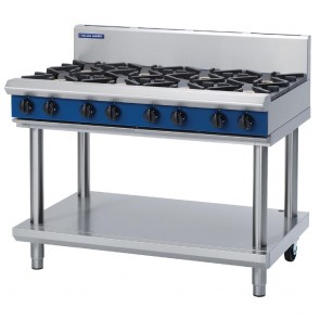 GE836-N Blue Seal 1200mm Gas 8x Burner Cooktop On Leg Stand - Natural Gas