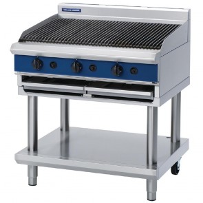 GE840-N Blue Seal 900mm Gas Chargrill On Leg Stand - Natural Gas