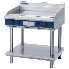 GE844-N Blue Seal 900mm Gas High Performance Griddle On Leg Stand - Natural Gas
