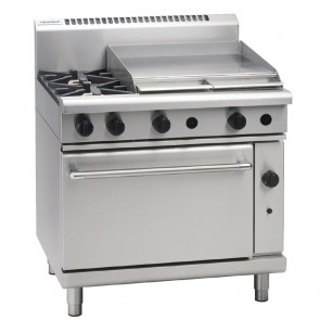 GE870-P Waldorf 900mm Gas Static Range with 2x Burners & 600mm Griddle - LPG / Propane