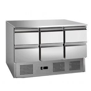 GNS1300-6D FED 6 drawers S/S benchtop fridge - GNS1300-6D