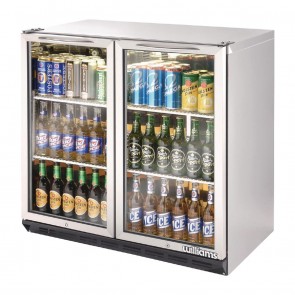 GT607 Two Door Stainless Steel Bottle Cooler 800mm High