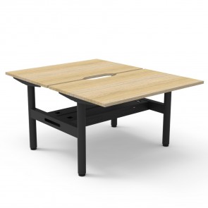 Halo Static Back to Back Desk Workstation with Cable Tray
