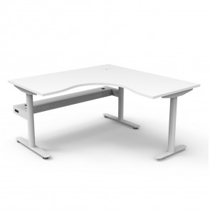 Halo Static Corner Desk Workstation with Cable Tray