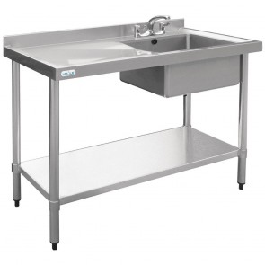 HC902 Vogue Single Bowl Sink L/H Drainer - 1200mm (90mm Drain)