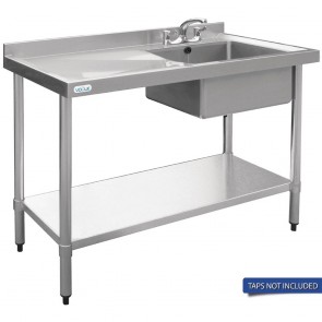 HC913 Vogue Single Bowl Sink L/H Drainer - 1000mm x 700mm (90mm Drain)
