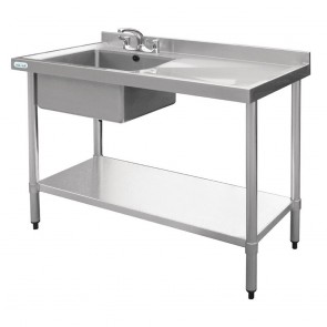 HC915 Vogue Single Bowl Sink R/H Drainer - 1200mm x 700mm (90mm Drain)