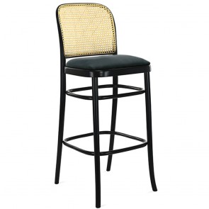 Hoffman Cane Back Upholstered Seat Bentwood Bar Stool BST-811/1