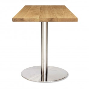 Jaquelina Oak Table Stainless Steel Base