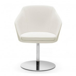 Karenlene Swivel Chair Stylish Midback Round Stainles Steel Base