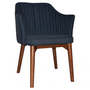 Lavinia Waiting Room Arm Chair Solid Light Walnut Timber Legs