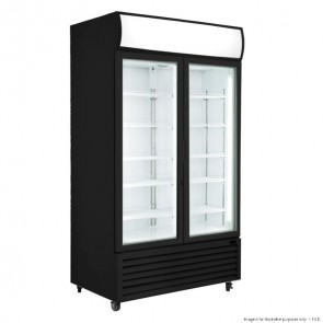 Thermaster 1000L Colourbond Upright Beverage Fridge 2 Doors Black LG-1000BP