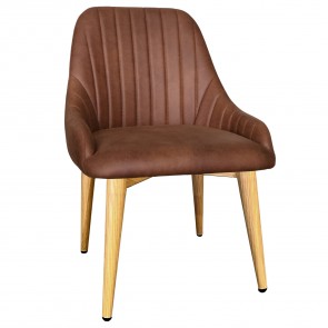 Livia Side Chair Oak Steel Legs