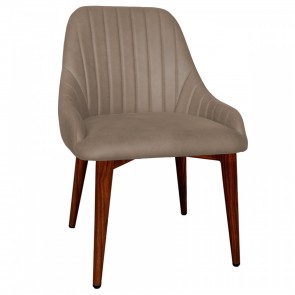 Livia Side Chair Walnut Steel Legs