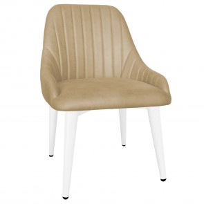 Livia Side Chair White Steel Legs