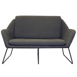 Melina 2 Seater Upholstered Reception Lounge with Sled Base 